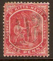 St. Kitts-Nevis 1905 1d Carmine. SG14.